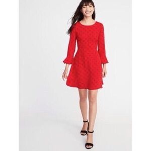 Old Navy Polka Dot Flute Sleeve Dress